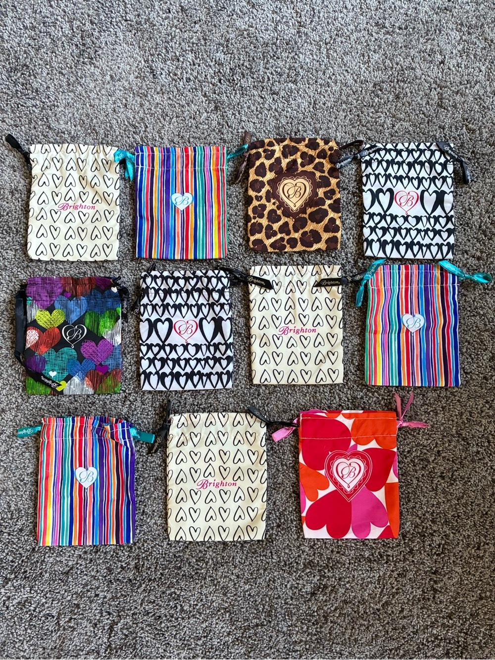 NEW Brighton Huge LOT 11 small cotton travel dust bags mini Bundle cosmetic